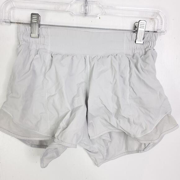 Lululemon Shorts Womens 4 Hotty Hot Short 2 Long 4” Inseam White Running Lined - Picture 1 of 8